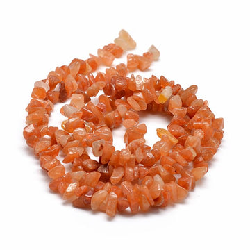 Aventurin Edelsteinsplitter-Kette rot 7-10mm Lochbohrung 1mm 80cm
