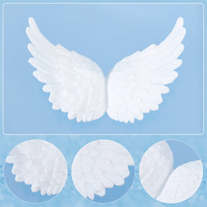 Engelflügel aus Kunststoff weiß 50x80mm 3 Stück