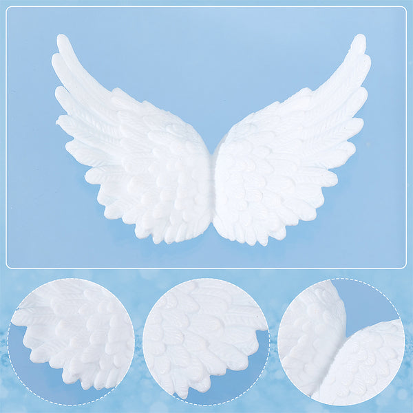Engelflügel aus Kunststoff weiß 50x80mm 3 Stück