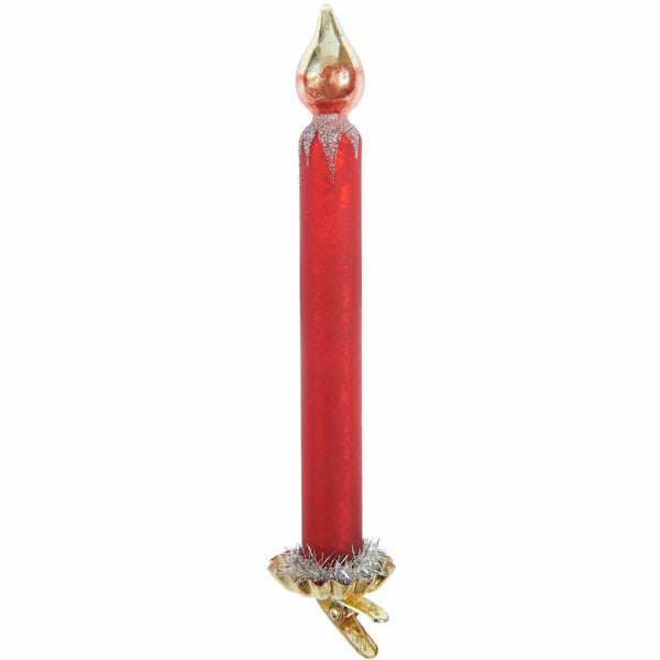 Baumschmuck Glaskerze mit goldenem Metallchip Ø2cm 19x4,1x4,1cm