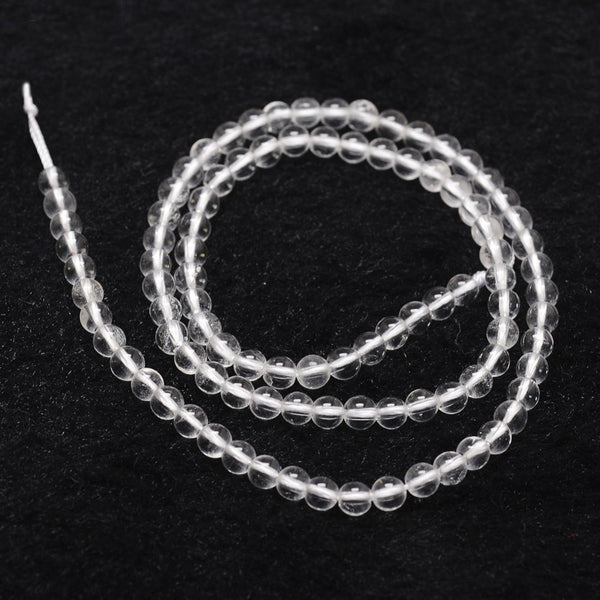 Bergkristall Perlenstrang rund Grade A natur klar 4mm 90 Perlen