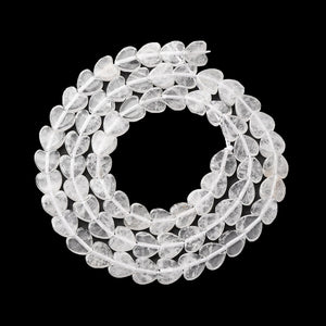 Bergkristall Herzperlen Edelstein weiß 6,5×6,5×2mm 68 Stück / Strang (38cm)