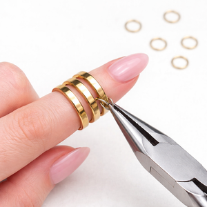 Biegering Öffner Fingerring Hilfswerkzeug Edelstahl golden 17,6mm 1 Stück