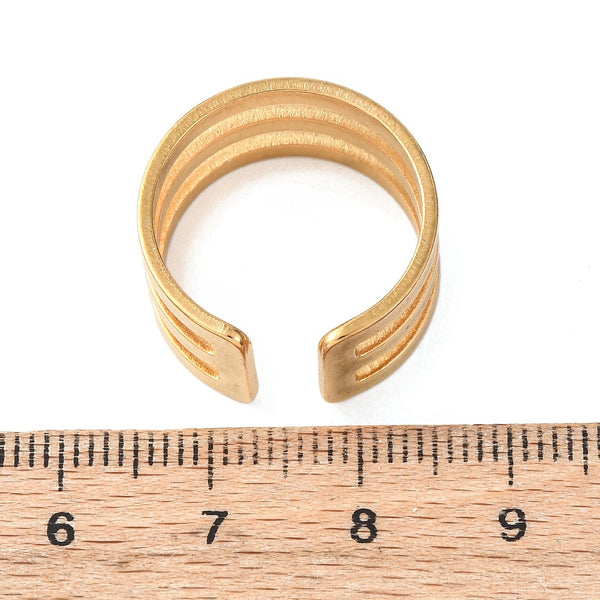 Biegering Öffner Fingerring Hilfswerkzeug Edelstahl golden 17,6mm 1 Stück