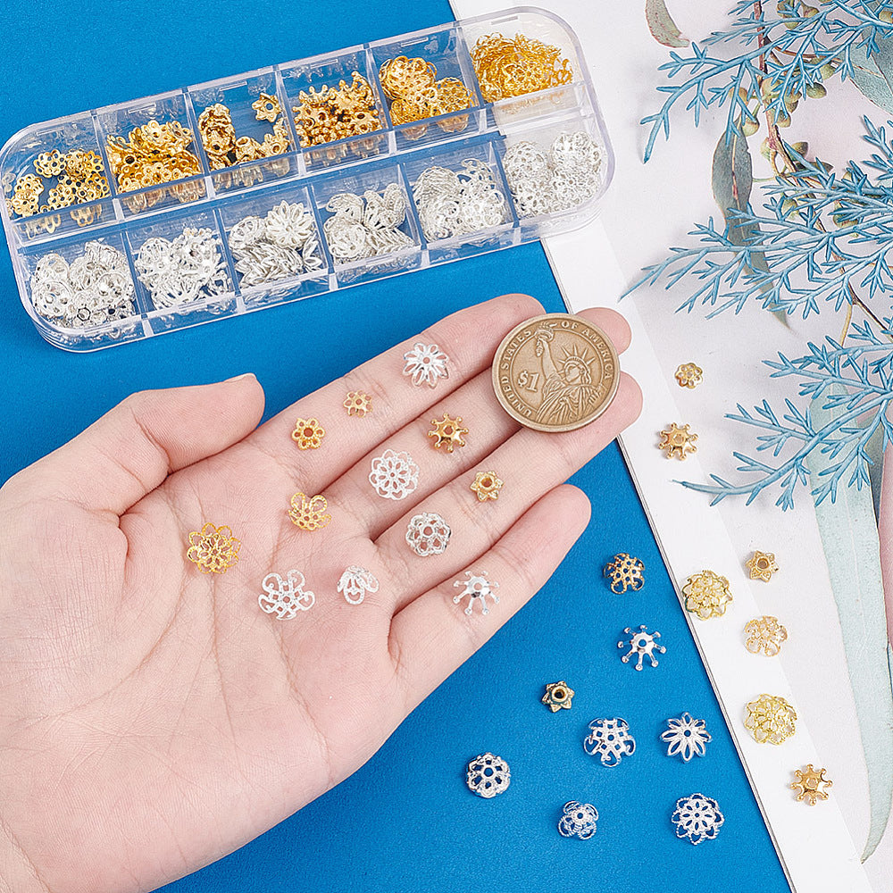 Blumenperlkappen -Set 12 Stile 240 Stück