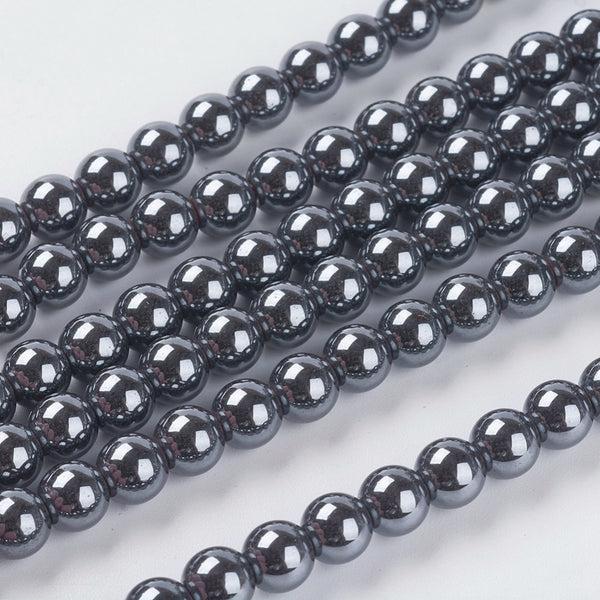 Blutstein - Hämatit synthetisch Perle 6mm 1 Strang/ 70 Stk.