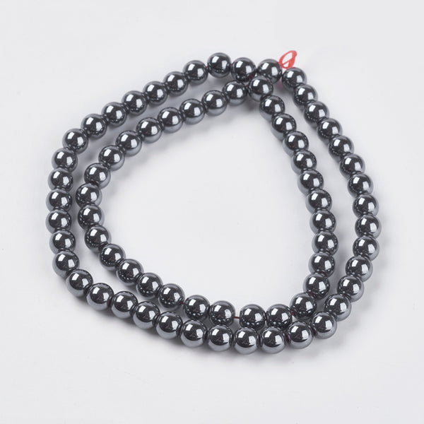 Blutstein - Hämatit synthetisch Perle 6mm 1 Strang/ 70 Stk.