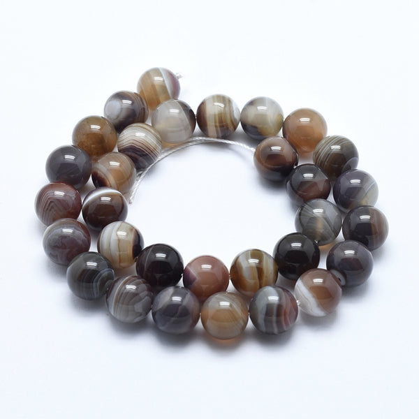 Botswana-Achat Edelsteinstein-Perlen rund 4-5 mm 93 Perlen / Strang (40cm)