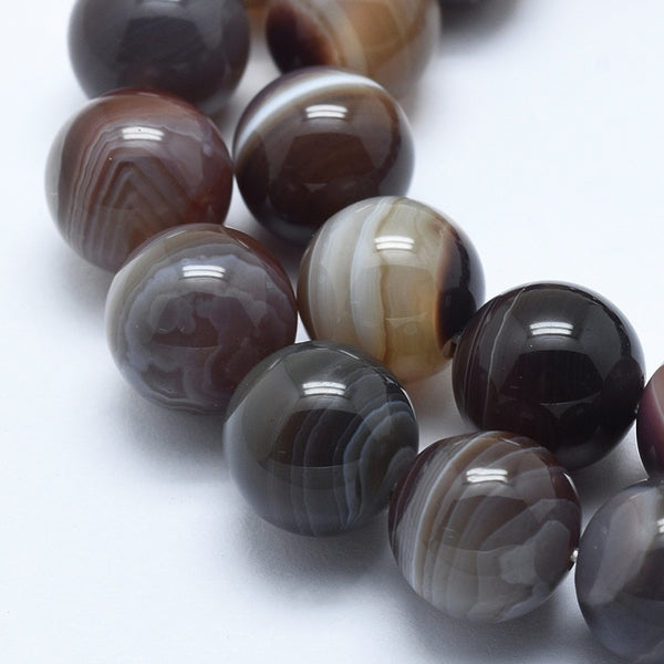 Botswana-Achat Edelsteinstein-Perlen rund 4-5 mm 93 Perlen / Strang (40cm)