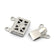 Schnappverschluss Box-Verschluss Edelstahl rechteck silbern 2 Ösen 10x15x2,5mm 2 Stück/Pkg.