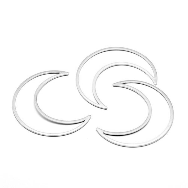 Brass Linking Rings Mondform aus Messing 49x40x1mm 1 Stück