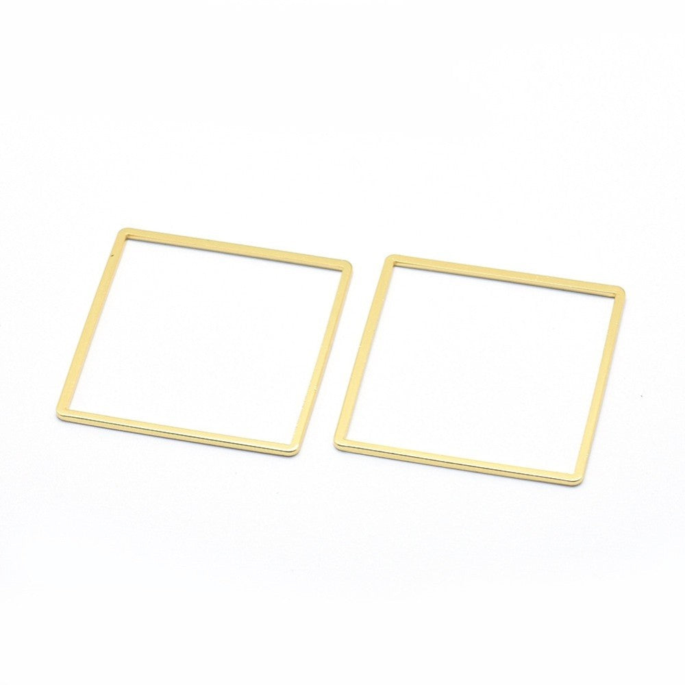 Brass Linking Rings Quadrat aus Messing 35x35x1mm 1 Stück