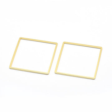 Brass Linking Rings Quadrat aus Messing 35x35x1mm 1 Stück