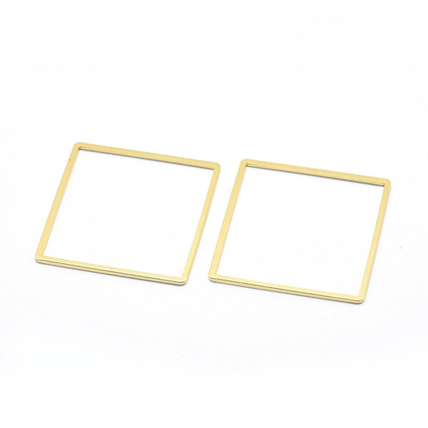 Brass Linking Rings Quadrat aus Messing 35x35x1mm 1 Stück