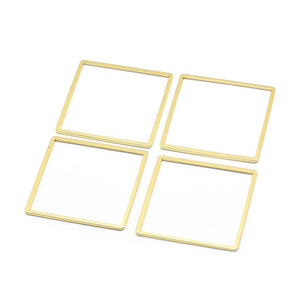 Brass Linking Rings Quadrat aus Messing 35x35x1mm 1 Stück