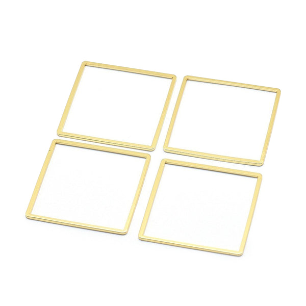 Brass Linking Rings Quadrat aus Messing 35x35x1mm 1 Stück