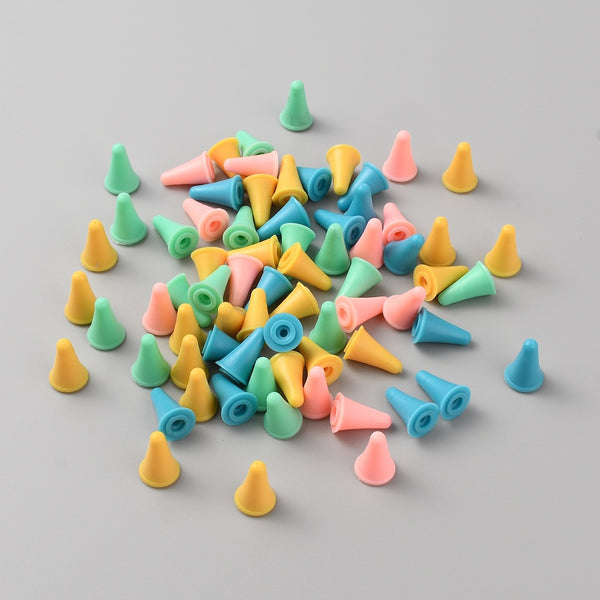 Bunte Gummistopper für Stricknadeln – Kappen für Nadelspitzen 1,9x1,2cm bunt sortiert 10 Stück