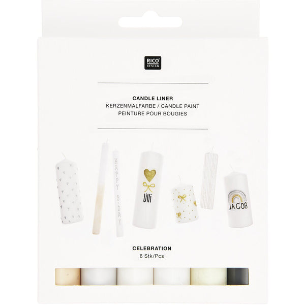 Candle Liner Kerzenmalfarbe Set Celebration 6 Stück à 30ml