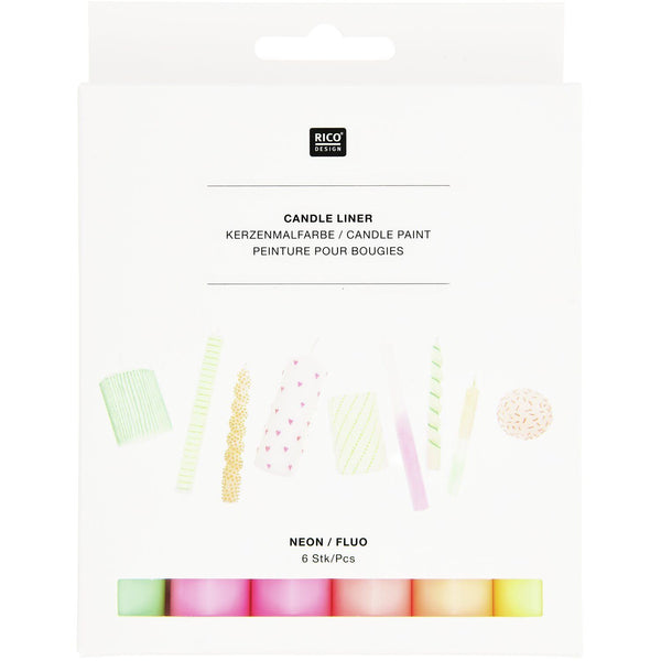 Candle Liner Kerzenmalfarbe Set Neon 6 Stück à 30ml