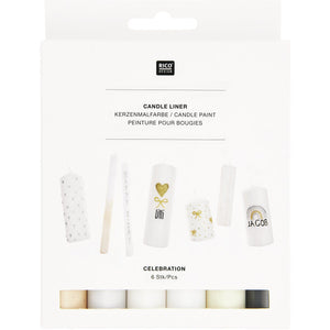 Candle Liner Kerzenmalfarbe Set Celebration 6 Stück à 30ml
