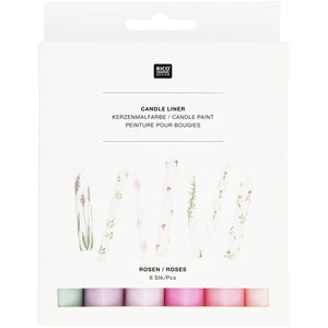 Candle Liner Kerzenmalfarbe Set Roses 6 Stück à 30ml