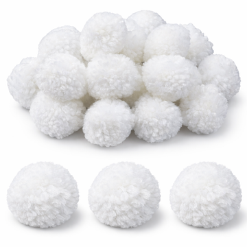 Wollpompons weiß