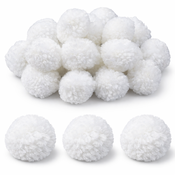 Wollpompons weiß