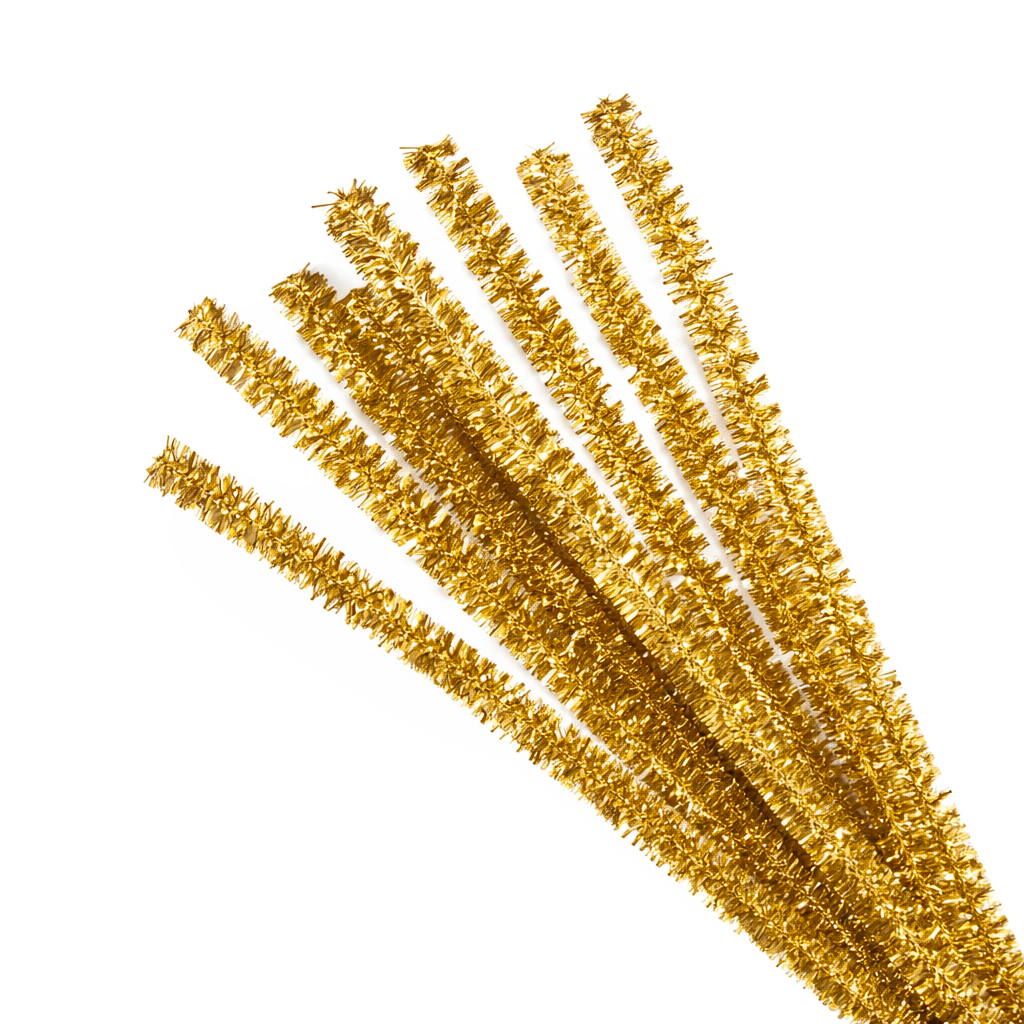 Chenilledraht Pfeifenreiniger metallic gold 9mm 50cm 10 Stück