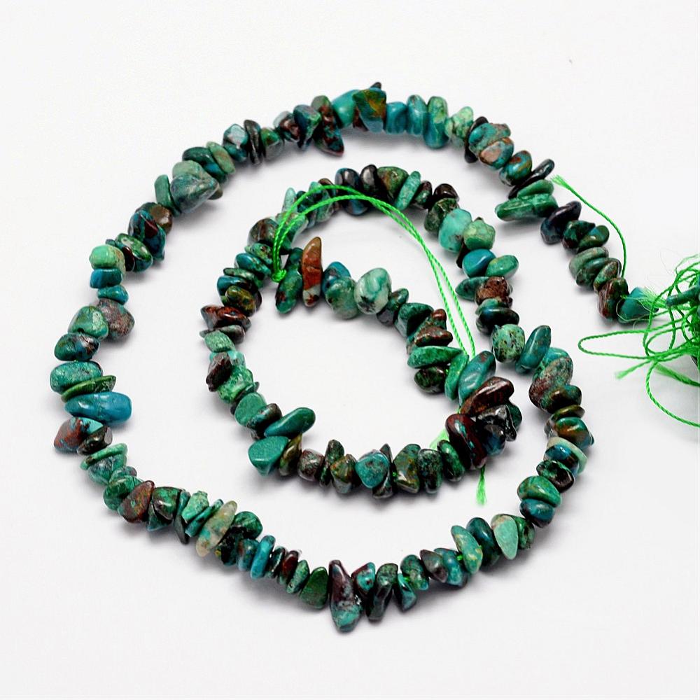 Chrysokoll Edelstein-Splitterkette grün 4-8mm 35cm Strang