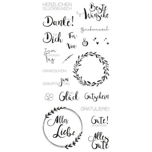Clear Stamps - Viele Wünsche 97x205mm 22 Motive 1Bogen