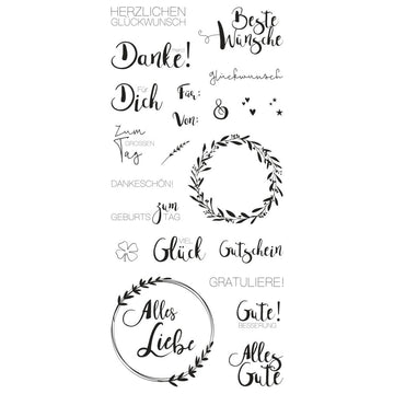 Clear Stamps - Viele Wünsche 97x205mm 22 Motive 1Bogen