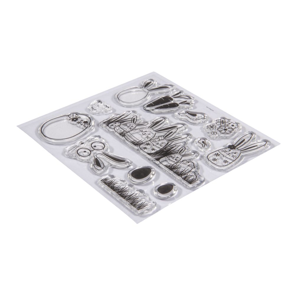 Clear Stamps Hasenfamilie 102,5x97mm 13 Motive 1Bogen