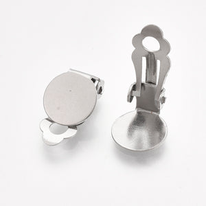 Clip-on Ohrring Ohrclips 10mm Platine 304 Edelstahl 4 Stk./Pkg