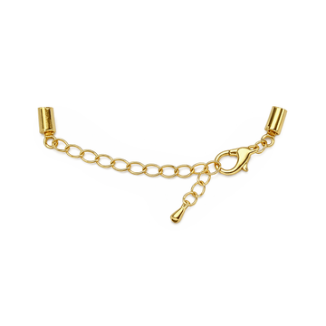 Schmuckverschluss zum Klemmen mit Verlängerungskettchen gold 2mm 1 Stück