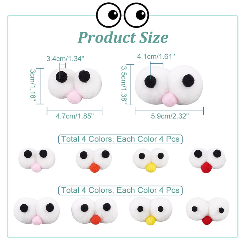 Comic Filzaugen Mix 30-59mm 5 Stück sortiert