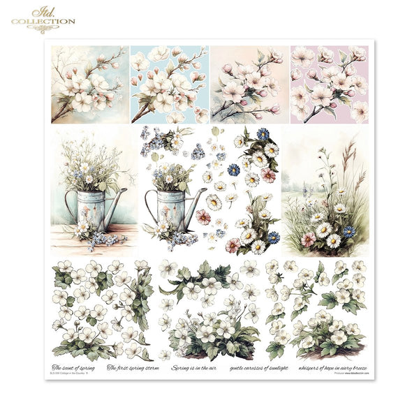 Cottage in the Country Scrapbooking Papier-Set  200 g/m2 310x320 mm 11 Bögen