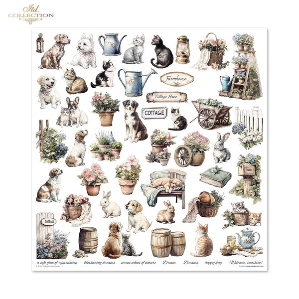 Cottage in the Country Scrapbooking Papier-Set  200 g/m2 310x320 mm 11 Bögen