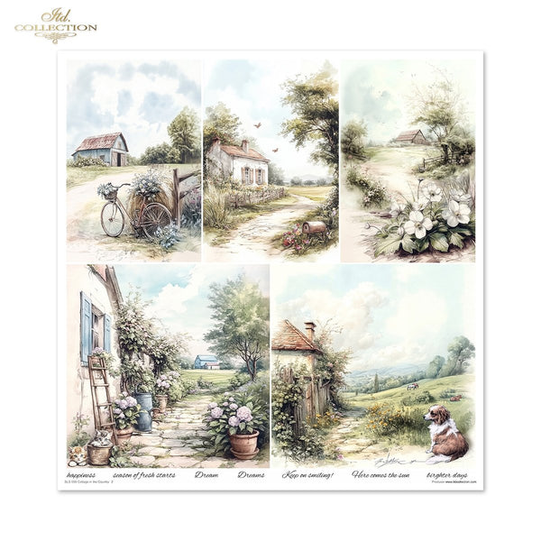 Cottage in the Country Scrapbooking Papier-Set  200 g/m2 310x320 mm 11 Bögen