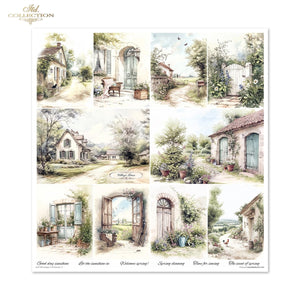 Cottage in the Country Scrapbooking Papier-Set  200 g/m2 310x320 mm 11 Bögen