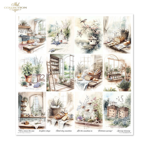 Cottage in the Country Scrapbooking Papier-Set  200 g/m2 310x320 mm 11 Bögen