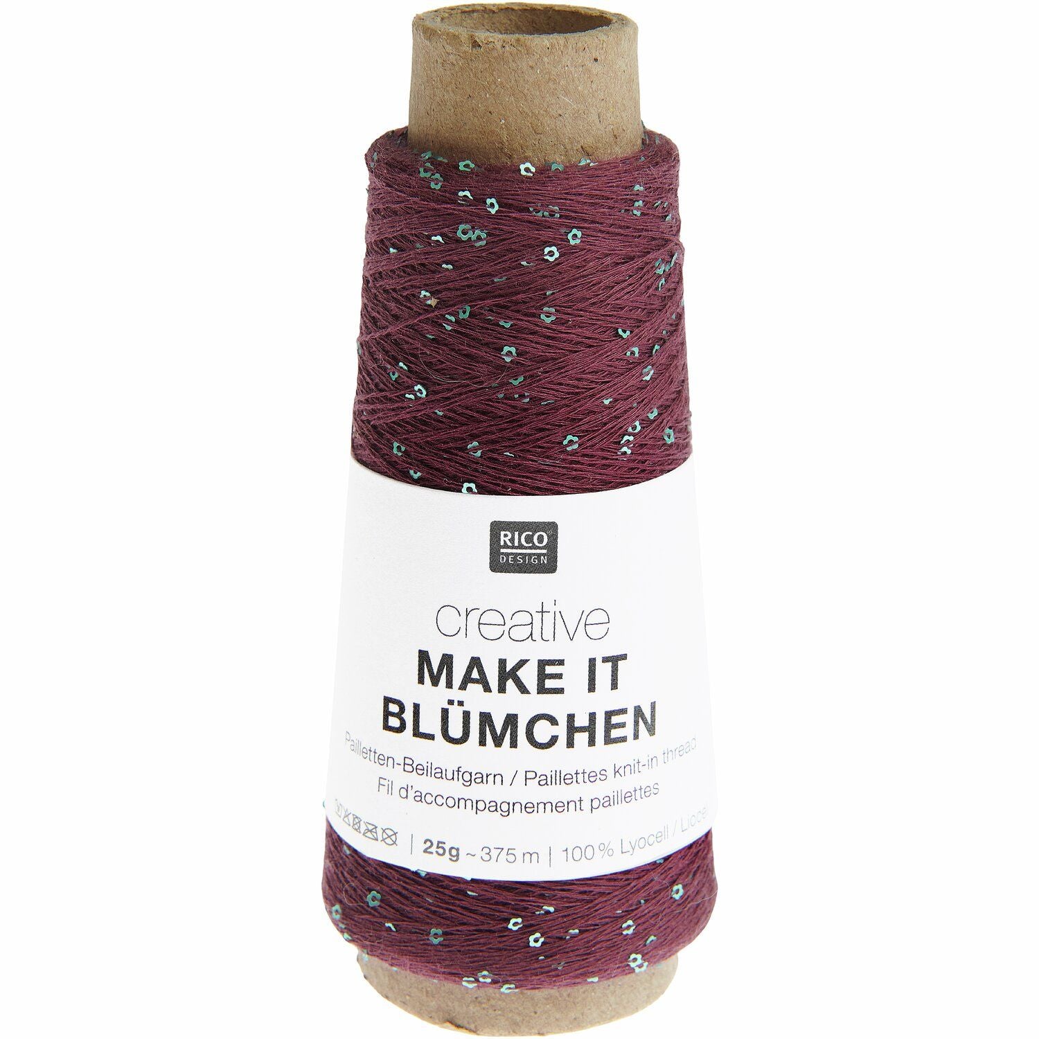 Creative Make It Blümchen Beilaufgarn mit Pailletten 25g 375m
