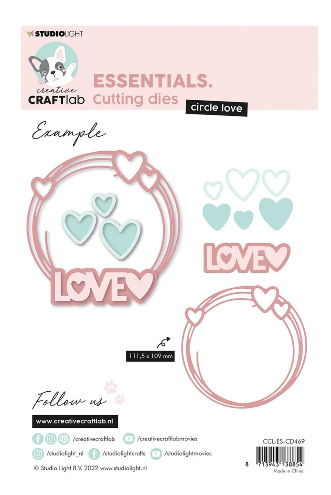 Creative Craftlab  Essentials Stanzschablonen Set Cirkel Love
