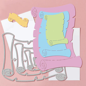 Stanzschablonen-Set Schriftrolle Urkunde Banner 11-teilig