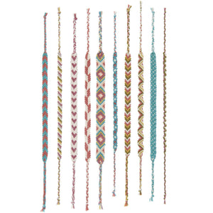 DIY Freundschaftsarmbänder Set 100 % Baumwolle 10 x Knüpfgarn