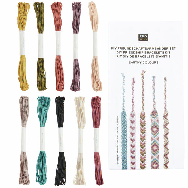 DIY Freundschaftsarmbänder Set 100 % Baumwolle 10 x Knüpfgarn