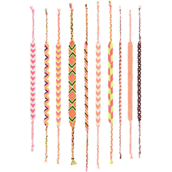 DIY Freundschaftsarmbänder Set 100 % Baumwolle 10 x Knüpfgarn