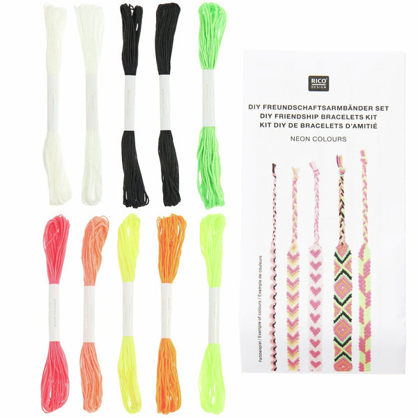 DIY Freundschaftsarmbänder Set 100 % Baumwolle 10 x Knüpfgarn