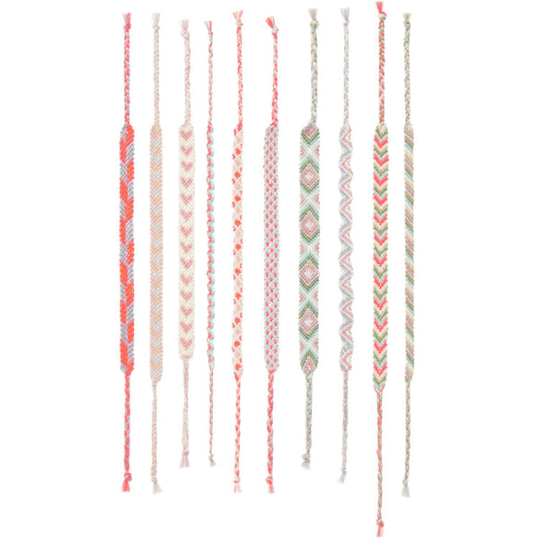 DIY Freundschaftsarmbänder Set 100 % Baumwolle 10 x Knüpfgarn