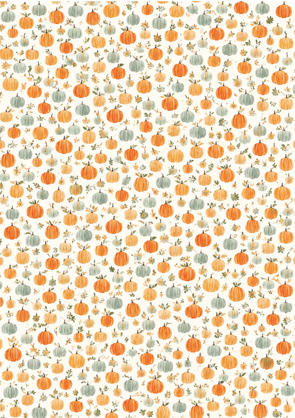 Reispapier Decoupage Pumpkin Pattern orange mint A4 25-30 g/m² 1 Bogen