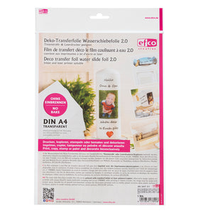 Deko-Transferfolie 2.0 Tintenstrahl-& Laserdrucker A4 transparent 1 Bogen